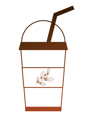 disposable paper cup with tea aromatic beverage vector illustrationのイラスト素材