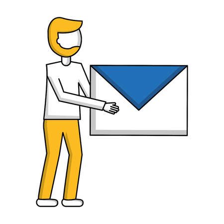 businessman holding envelope message mail vector illustrationのイラスト素材