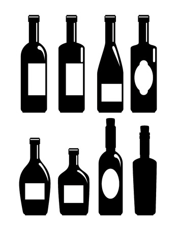 set red wine bottles vector illustration designのイラスト素材
