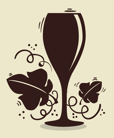 red wine cup label vector illustration designのイラスト素材