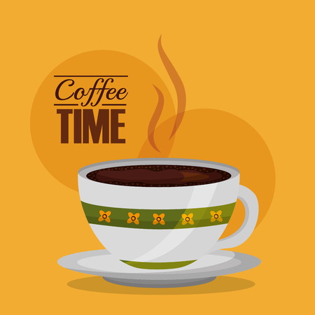 coffee time cup with hot beverage fresh vector illustrationのイラスト素材