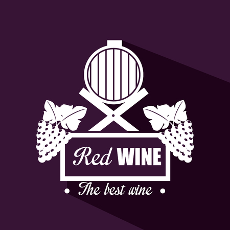 red wine barrel and leafs vector illustration designのイラスト素材
