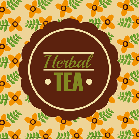 herbal tea branches seeds label background vector illustrationのイラスト素材