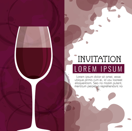 red wine cup label vector illustration designのイラスト素材