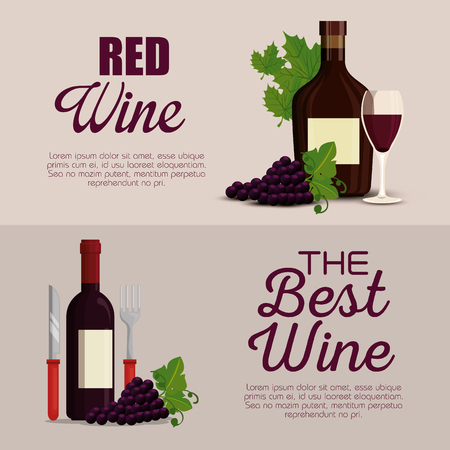 red wine set icons vector illustration designのイラスト素材