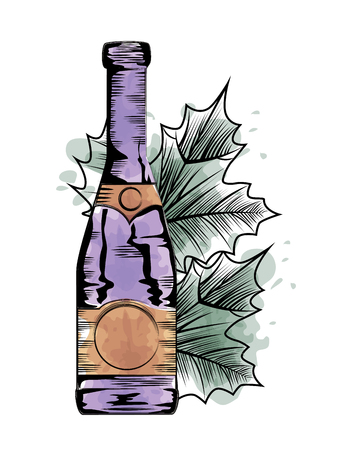 best wine bottle label vector illustration designのイラスト素材