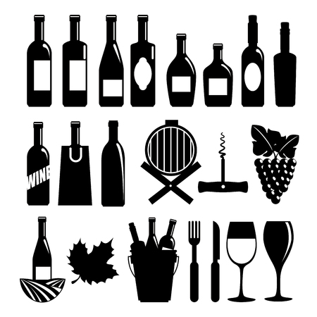 red wine set icons vector illustration designのイラスト素材