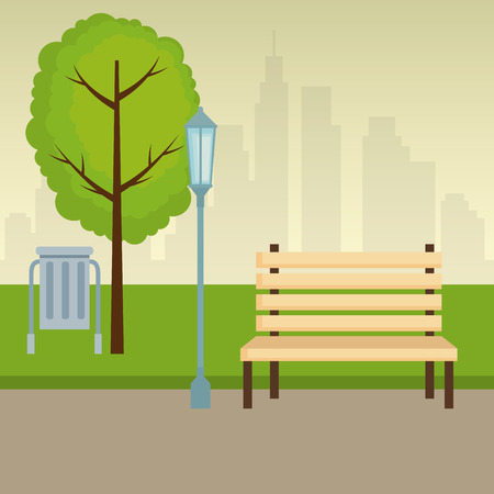park scene outdoor icons vector illustration designのイラスト素材