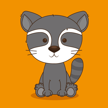 cute and little raccoon character vector illustration designのイラスト素材