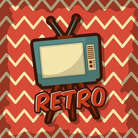 retro vintage television with tripod device vector illustrationのイラスト素材