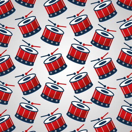 american independence day drums and sticks background vector illustrationのイラスト素材