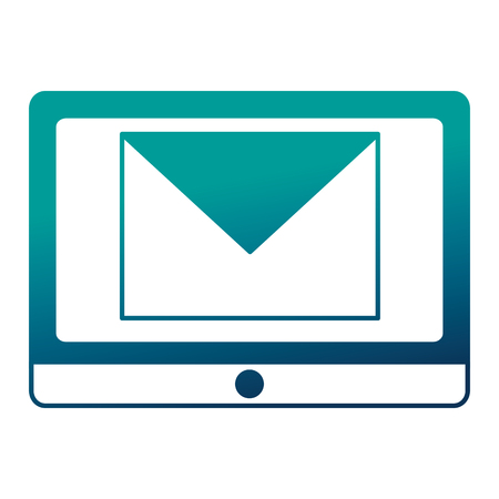 tablet device with envelope isolated icon vector illustration designのイラスト素材