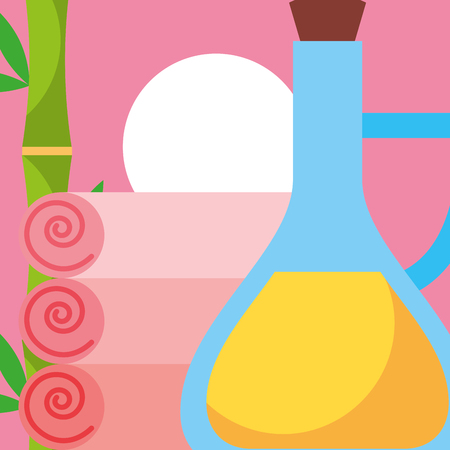 oil massage and towels treatment spa wellness vector illustrationのイラスト素材