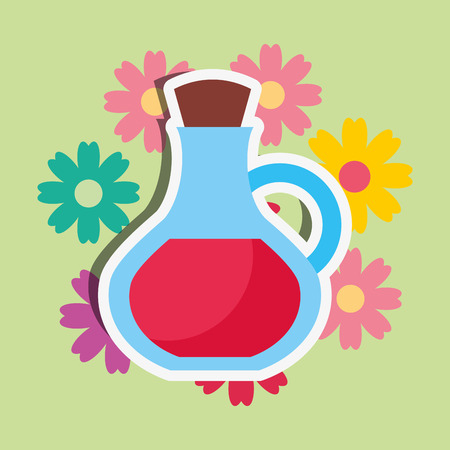 essential massage lotion floral spa wellness vector illustrationのイラスト素材