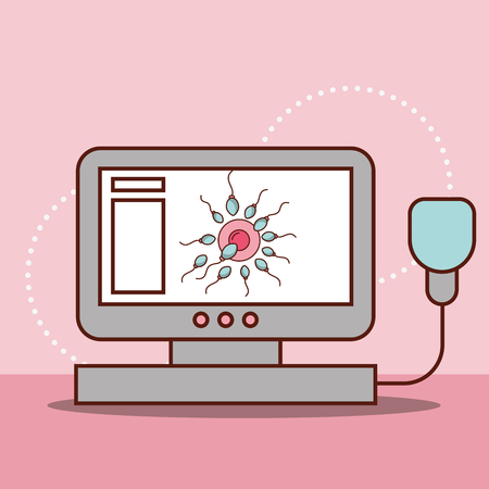 pregnancy fertilization fetal monitoring showing female reproductive spermatozoon vector illustrationのイラスト素材
