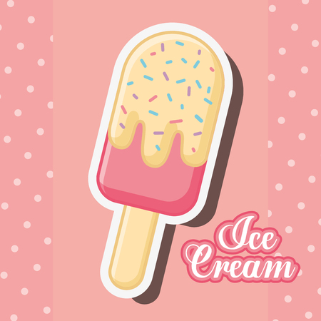 ice cream strawberry with passion of sparks vector illustrationのイラスト素材