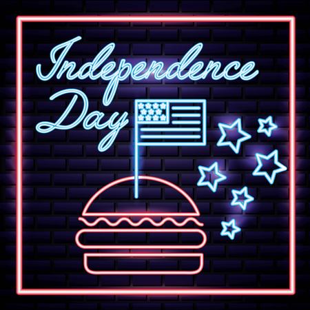 american independence day hamburguer with usa flag celebration vector illustrationのイラスト素材