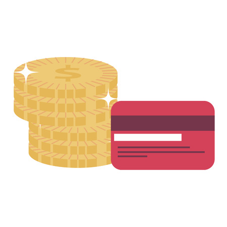 credit card with coins vector illustration designのイラスト素材