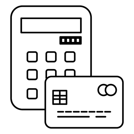 credit card with calculator vector illustration designのイラスト素材
