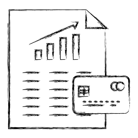 credit card with document vector illustration designのイラスト素材