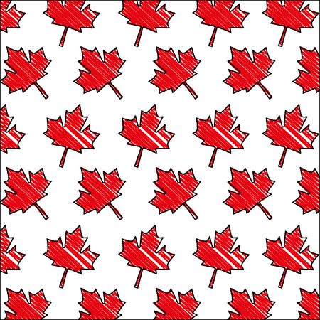 red maple leaf decoration pattern vector illustrationのイラスト素材