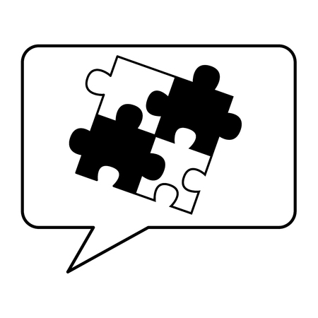 speech bubble with puzzle pieces isolated icon vector illustration designのイラスト素材