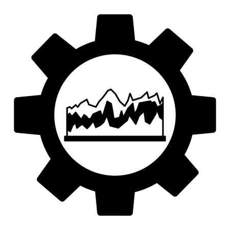 gear machine with statistical graphics isolated icon vector illustration designのイラスト素材