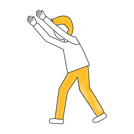 young man avatar character vector illustration designのイラスト素材