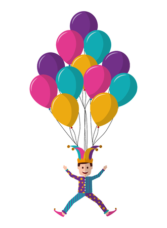 balloons helium with harlequin isolated icon vector illustration designのイラスト素材
