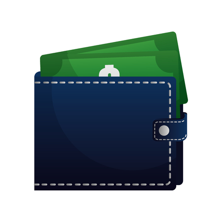wallet with bills dollars vector illustration designのイラスト素材
