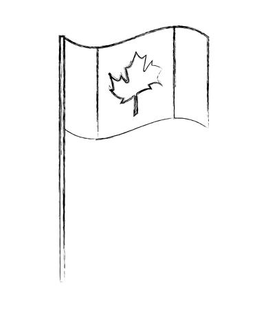 canada day canadian flag in stand vector illustrationのイラスト素材