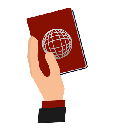 hand with passport document vector illustration designのイラスト素材