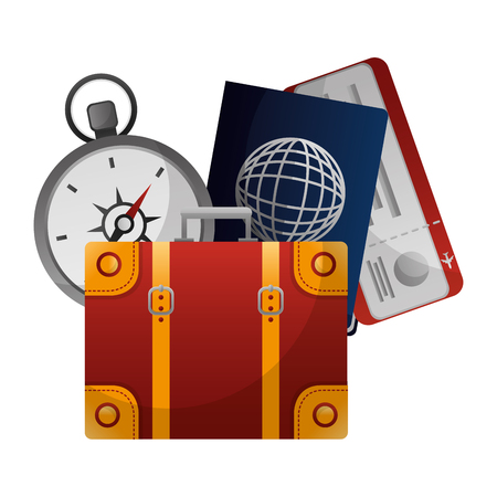 suitcase travel with set tourism icons vector illustration designのイラスト素材