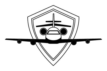 travel airplane and american flag tourism vector illustrationのイラスト素材