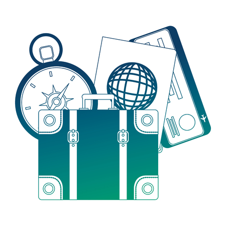 suitcase travel with set tourism icons vector illustration designのイラスト素材