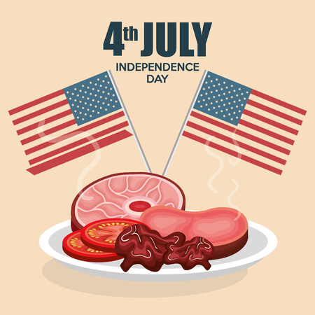 USA independence day barbeque party vector illustration designのイラスト素材