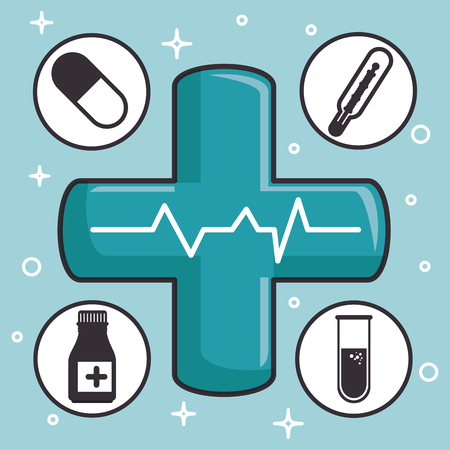 medical healthcare set icons vector illustration designのイラスト素材