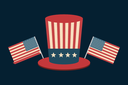 hat USA independence day celebration vector illustration designのイラスト素材