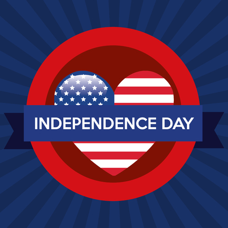USA independence day with heart vector illustration designのイラスト素材