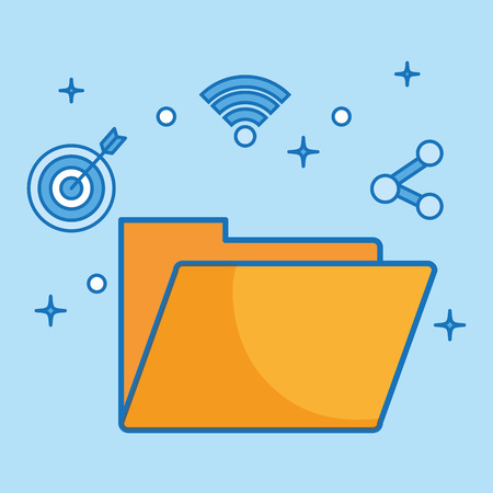 social media marketing set icons vector illustration designのイラスト素材