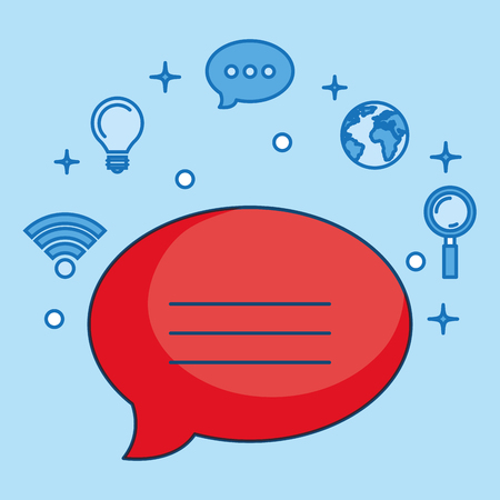 social media marketing set icons vector illustration designのイラスト素材