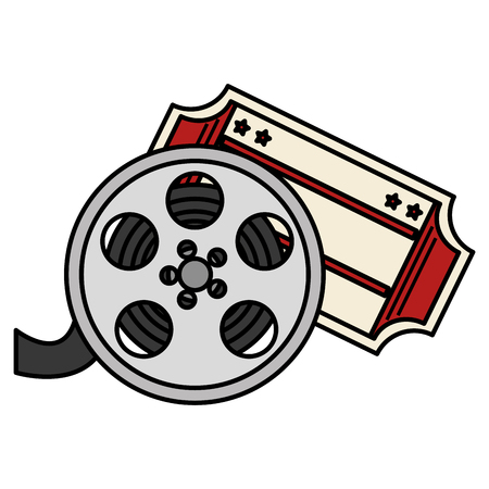 video reel with cinema ticket vector illustration designのイラスト素材