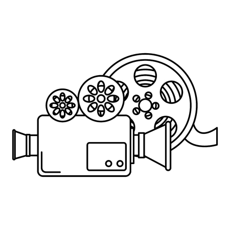 video camera with reel vector illustration designのイラスト素材