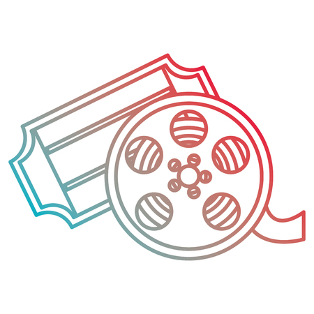 video reel with ticket cinema vector illustration designのイラスト素材