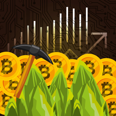 mining business bitcoin economy financial vector illustrationのイラスト素材