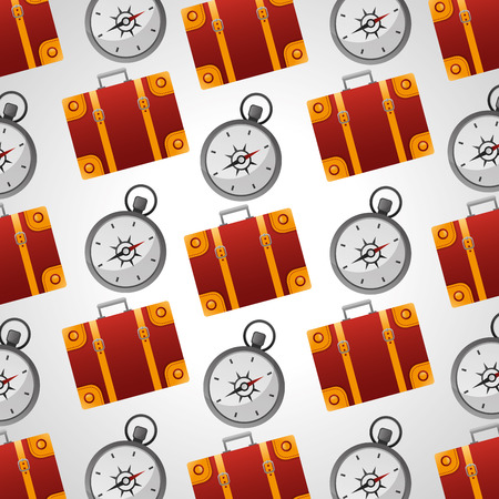 travel around the world red equipment many compass background vector illustrationのイラスト素材