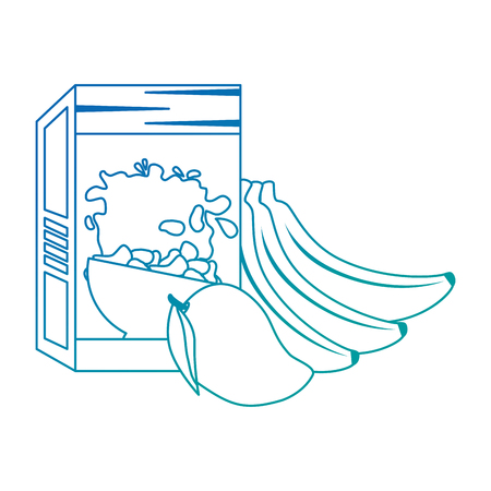 cereal box with fruits vector illustration designのイラスト素材