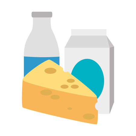 cheese piece and milk vector illustration designのイラスト素材