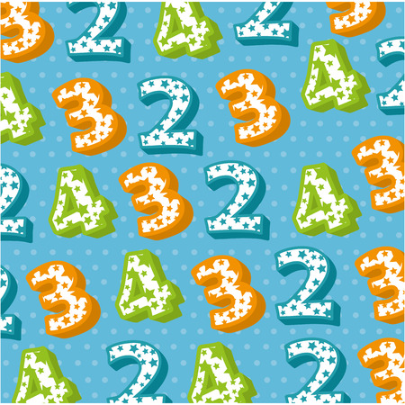 cute numbers pattern background vector illustration designのイラスト素材