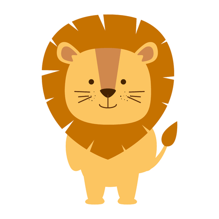 cute lion character icon vector illustration designのイラスト素材